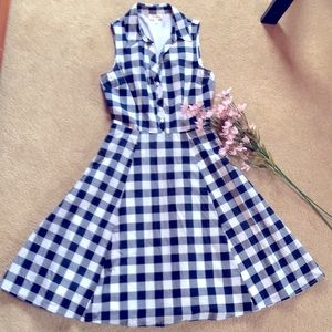 Cotton gingham 50s style dress